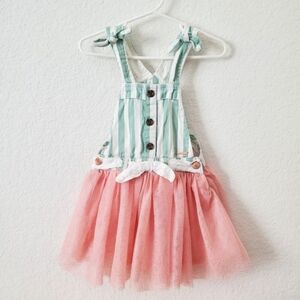 Tahari Girl Tulle Princess Ballerina Tutu Striped Jumper Skirt 3T Disneybound